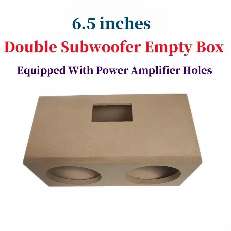 6.5-inch Dual Subwoofer Empty Box with Power Amplifier Hole Active Subwoofer Drawer DIY Car/Home Speaker Box Subwoofer Housing