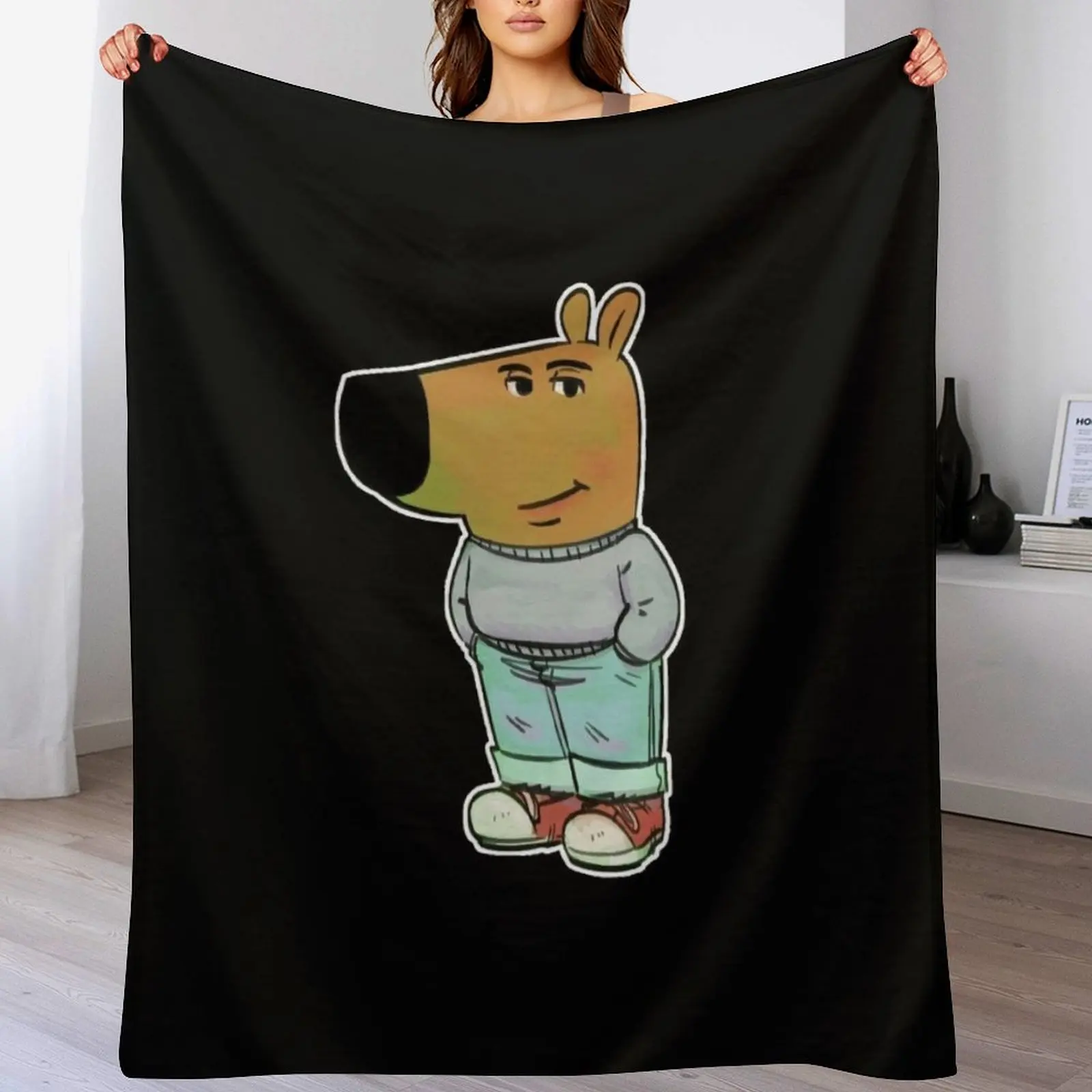 chill guy meme Throw Blanket Soft Warm Blanket Gift for Grandparents