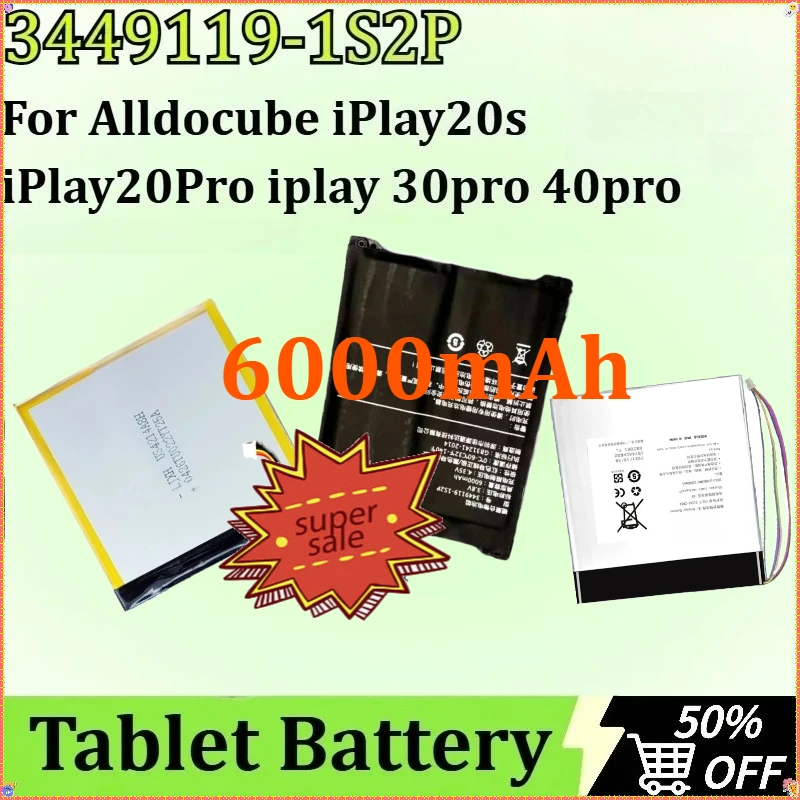 

Tablet Battery for Alldocube IPlay 20S 30 40 Iwork10 Pro Book13 I9 418175-2S2P 2960116-1S2P I1305 I15-TD BL-IP40 3449119-1s2p