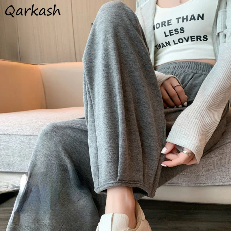 

Sporty Pants Women 5 Colors Casual High Waist Simple Jogger Streetwear All-match Harem Trousers Cozy Plus-velvet Korean Style