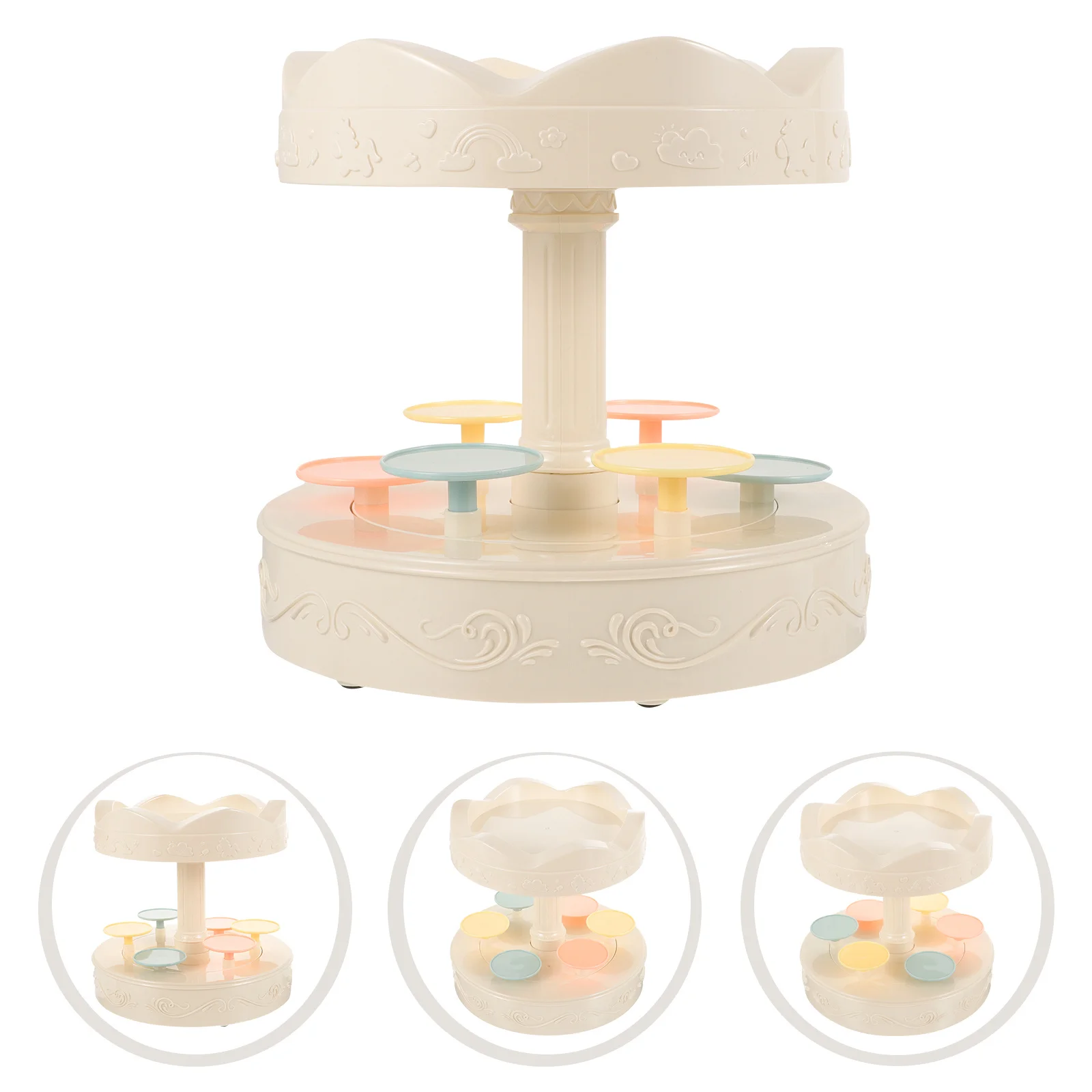 

Auto Rotating Sushi Display Stand Rotating Cake Cupcake Dessert Holder for Home Party Decoration Cake Stand Cupcake Holder