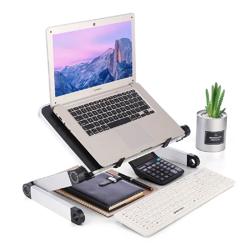 Adjustable Laptop Desk Stand Portable Aluminum Ergonomic Lapdesk For TV Bed Sofa PC Notebook Table