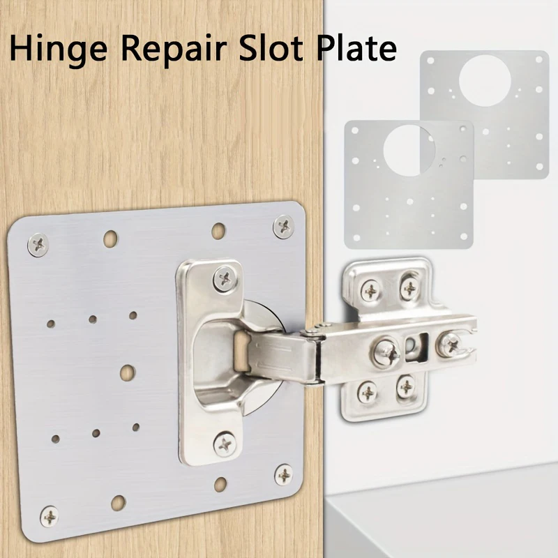 

Cabinet Hinge Repair Plate Kit Kitchen Cupboard Door Hinge Mounting Plate With Holes Flat Fixing Brace Brackets Household Tools