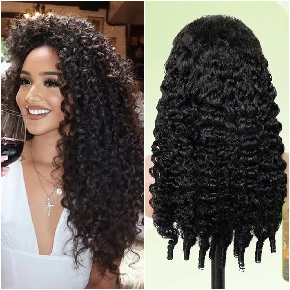 

13x4 13x6 Прозрачные кружевные фронтальные черные бирманские вьющиеся парики 100% предварительно выщипанные парики из натуральных волос 7x6 Бесклеевые кружевные парики плотности 220