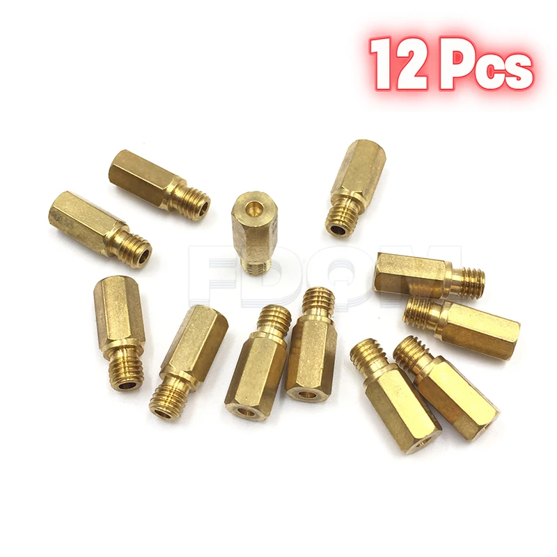 Pack of 12 Pieces Main Jet 5mmx0.8 Thread For Keihin FCR OKO KOSO PE PWK Carburetor Hexagon Motorcycle Main injector nozzle