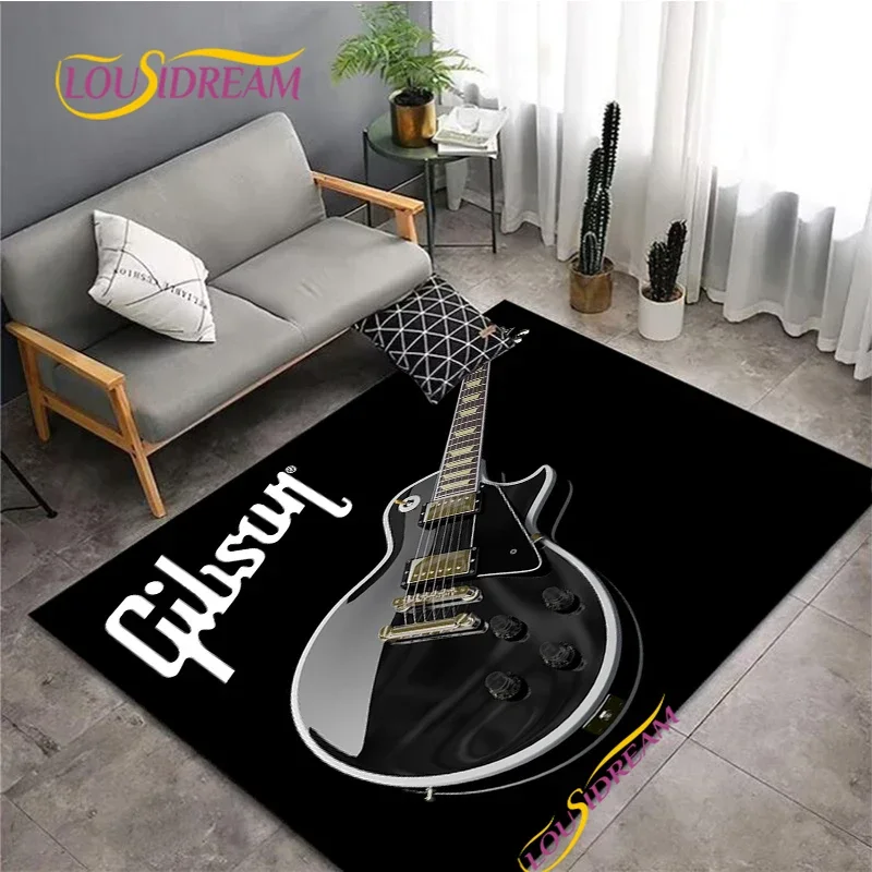 Fender Burning Guitar Pattern Carpet Living Room bedroom Coffee yoga rugs kitchen Door Kids Un-Slip Mats Alfombra birthday gift