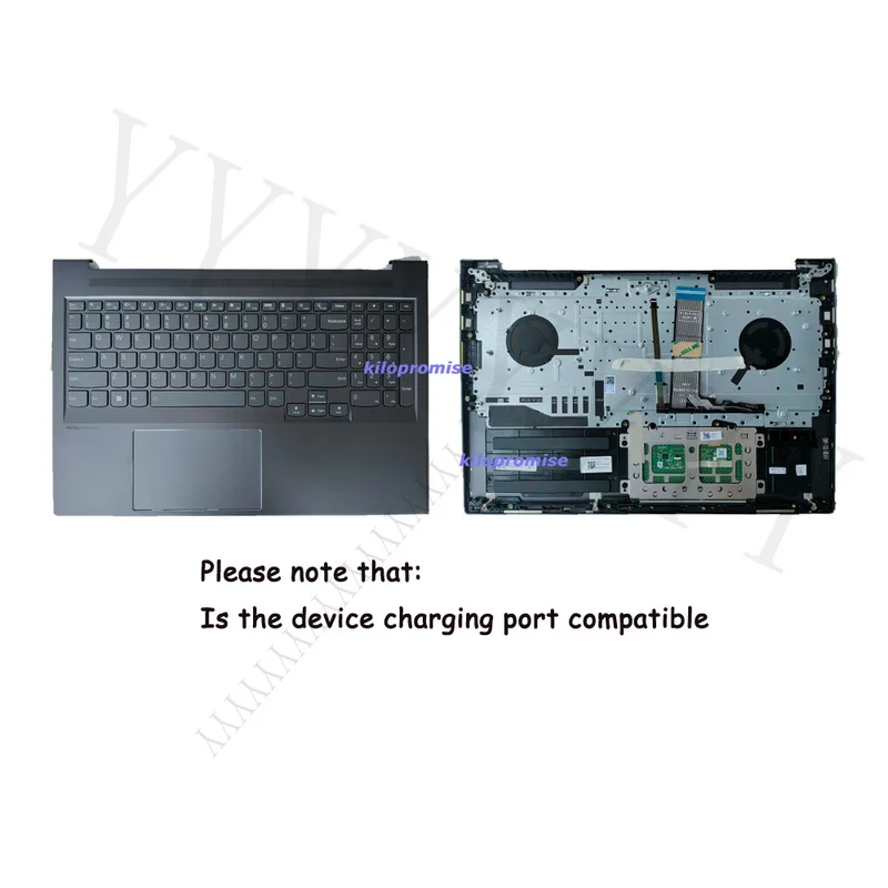 Y+ New 5CB1J38238 For Lenovo Slim 7 16IAH7 Palmrest Backlit Keyboard Gray