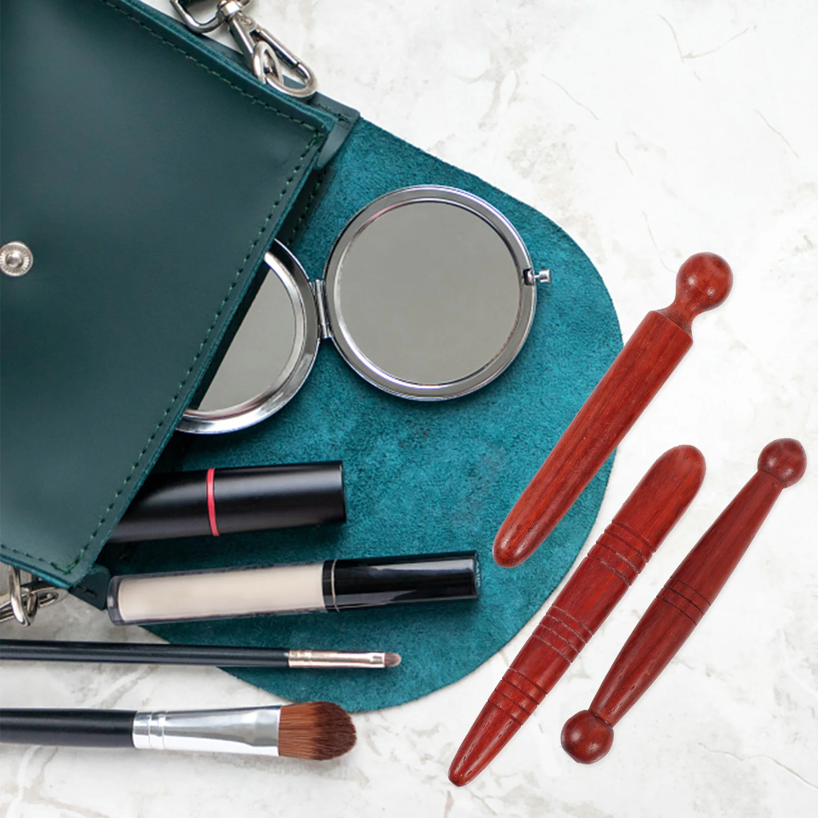 

3pcs Wooden Massage Sticks Natural Foot Massager Acupoint Handheld Roller Portable Reflexology Tool Body Relaxation Massage