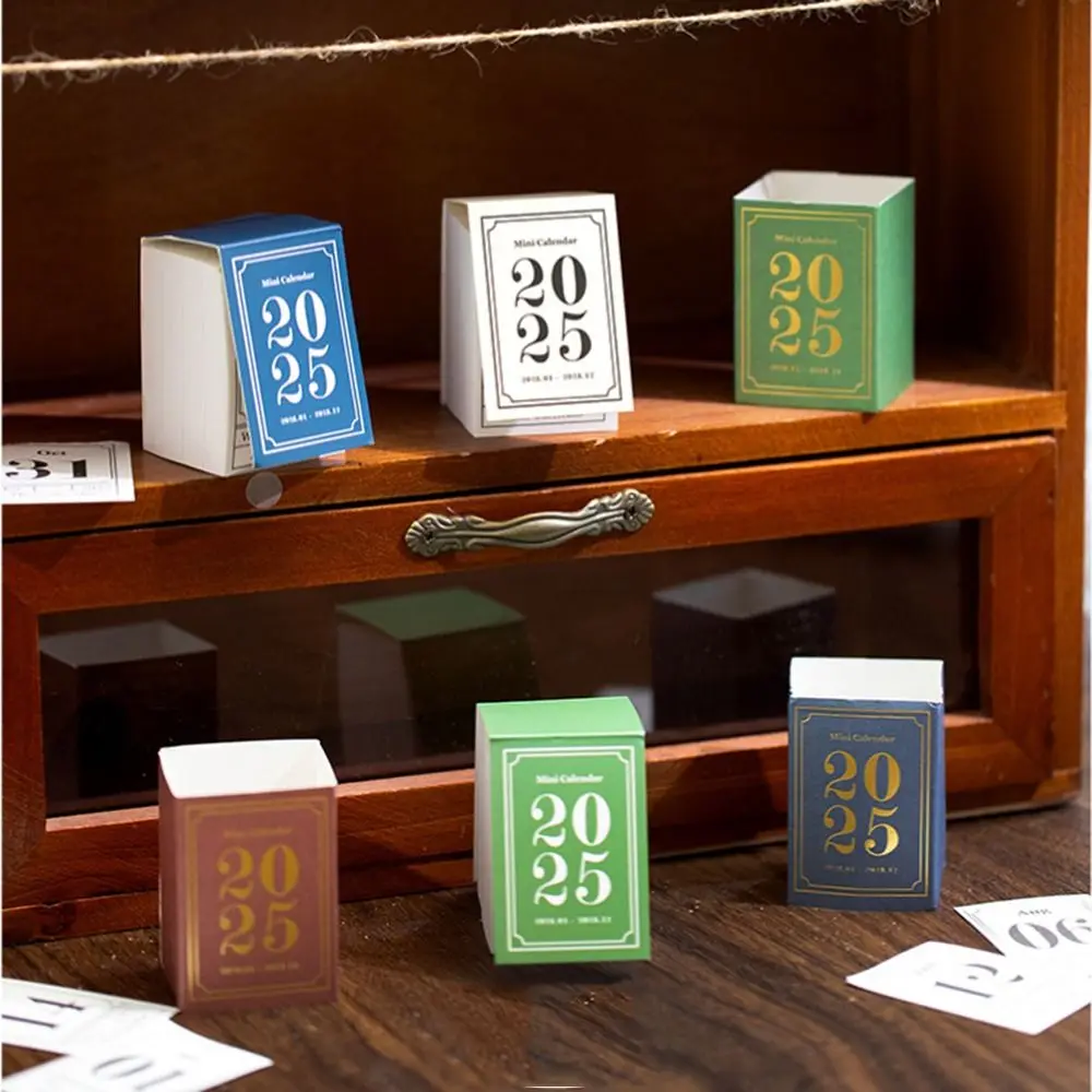 367 folhas rasgáveis 2025 calendário livro papel grosso portátil mini mesa calendário planejador adesivos material papel
