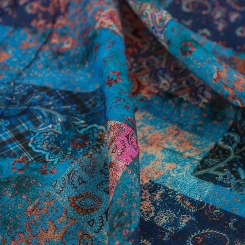 100% Natural Ramie Cloth Printed Fabric High Quality Summer DIY Handmade Dresses Parts Robe Thin Buy Meters Performance Designer