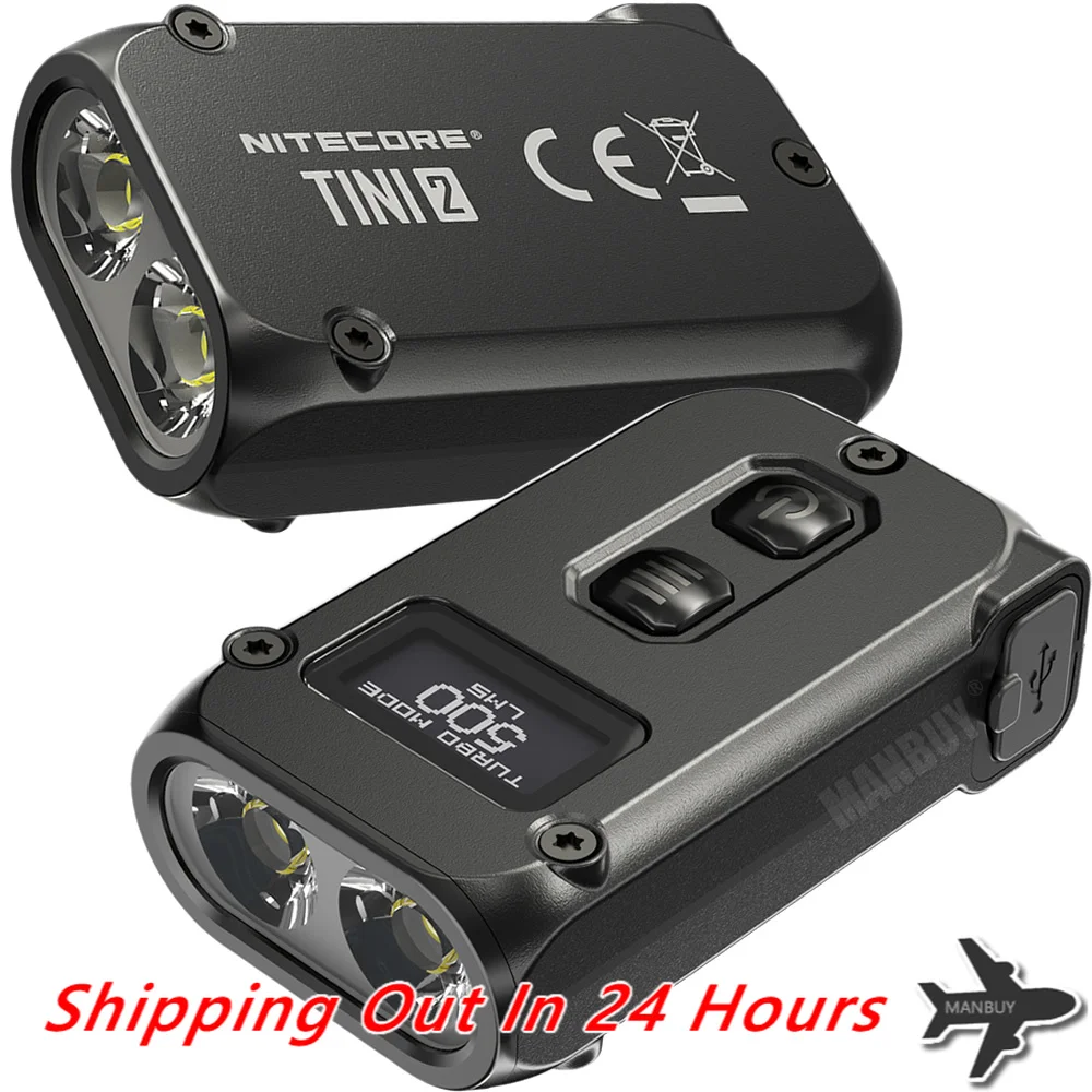 

Nitecore TINI2 Dual-Core 500 Lumens Built-In Battery Pack USB-C Rechargeable 2LEDs Keychain Flashlight Outdoor Camping Daily EDC