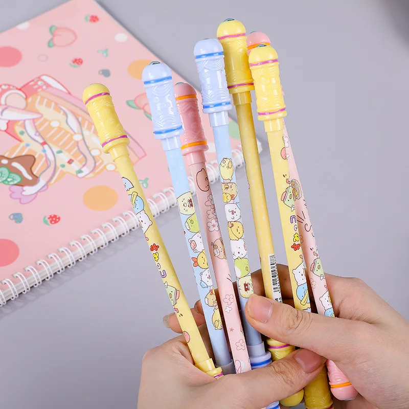 

40 pcs/lot Creative Sumikko Gurashi Rotatable Gel Pen Cute 0.5mm Blue Ink Signature Pens Stationery Gift Office School Supply