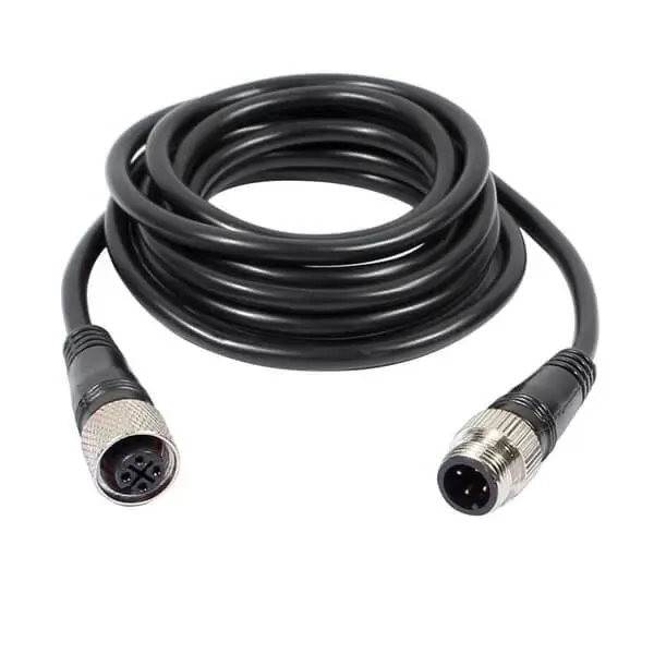 10pcs M12 Profibus Cable Male to Female 4 Pins Connector Straight Molding Cable 2.0M AWG22 A Code