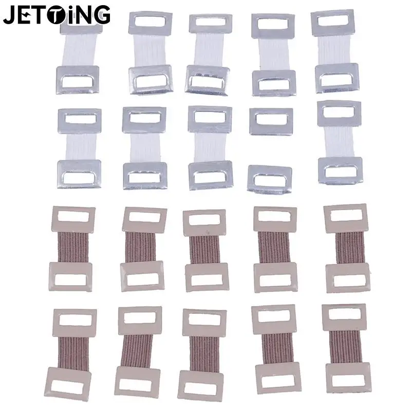 30pcs/10pcs Replacement Elastic Bandage Wrap Stretch Metal Clips Fixation Clamps Hooks First Aid Kit For Sport White/Coffee