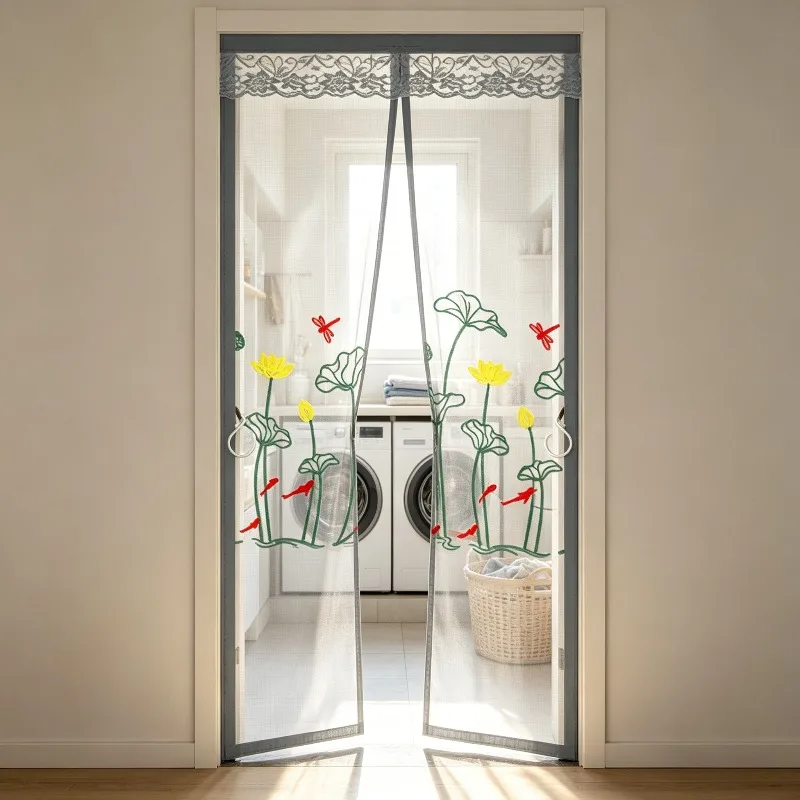 Magnetic Screen Door, Minimalist Style, Automatic Close Mosquito Net Curtain for Summer, Breathable for Bedroom, Living Room