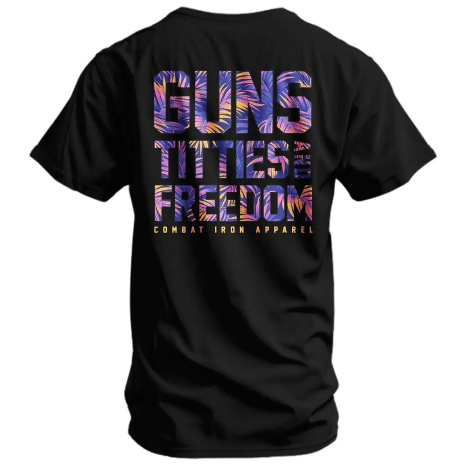 Guns Titties And Freedom Men's T Shirt tees vintage Washed designer clothes fashion graphic Unisex Stylish Stretched Casual