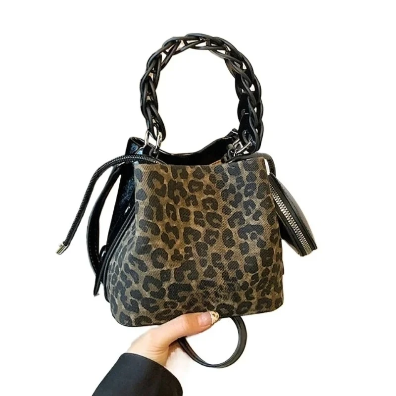 Premium Hand-held Dish Blue Sub Bag New Niche Design Suede Shoulder Messenger Bag Commuter Bucket Bag Exquisite Simple Leisure