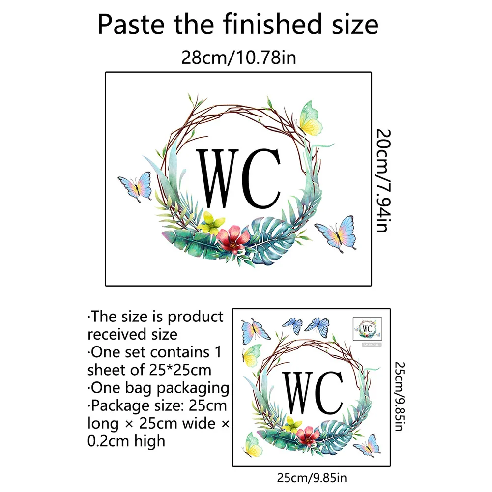 For Waterproof Door Sticker for Toilet Sign Removable WC Wall Poster Transform Your Home into a Romantic Haven