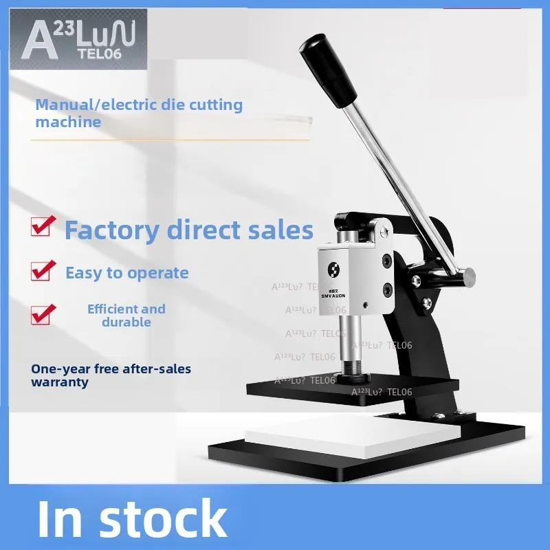 Manual Rotary Die Cutter Leather Fabric Adhesive Paper Sample Cutting Machine Benchtop