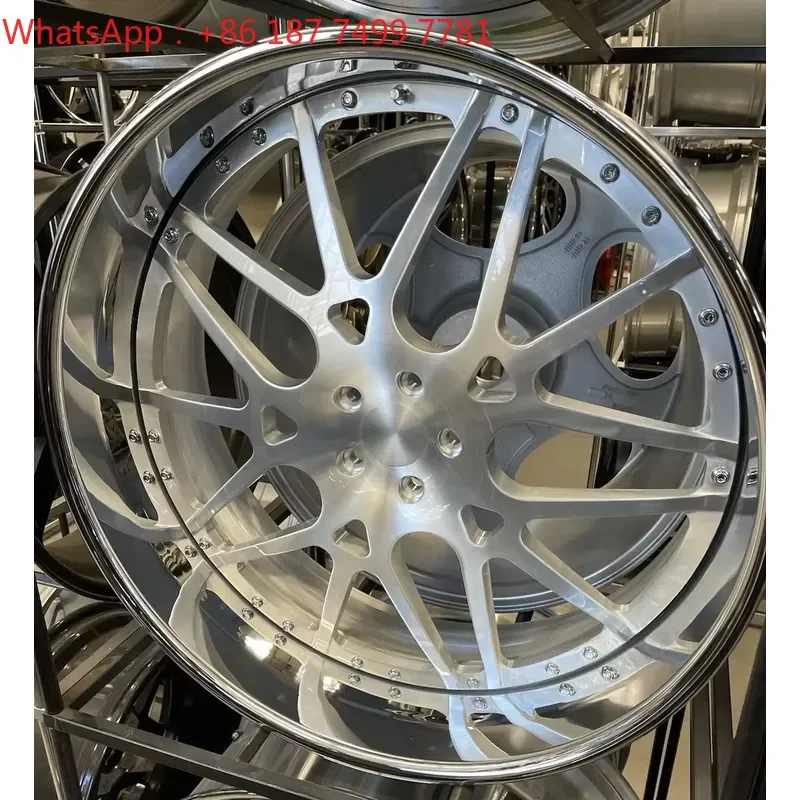 Aerospace Grade 6061-T6 Fully Forged 2PC Rims Interwoven Spoke Mesh Design Deep Dish Wheels for Luxury Sedan SUV