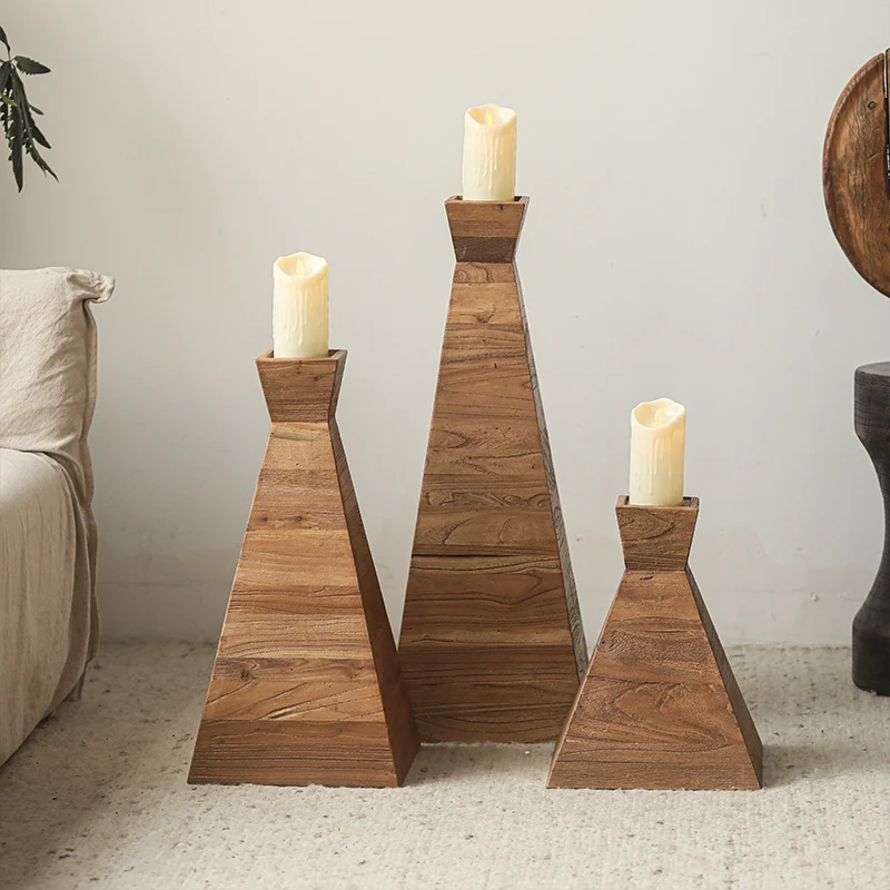

Elm large floor-to-ceiling candlestick retro wabi wind B & B living room large ornament home decoration landscaping