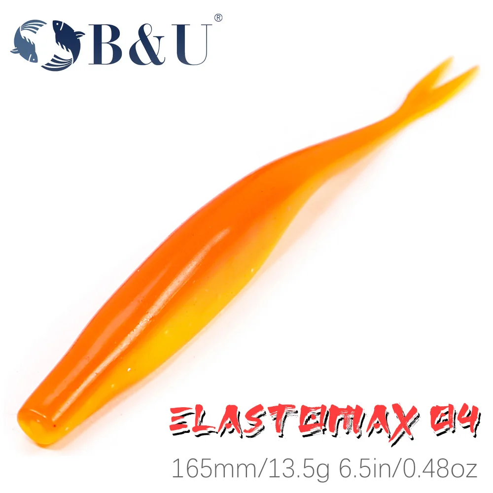 B&U 125mm Jerk shad Floating TPR Soft bait fishing lure Slightly split tail Artificial Silicone drop shot bass sea tackle