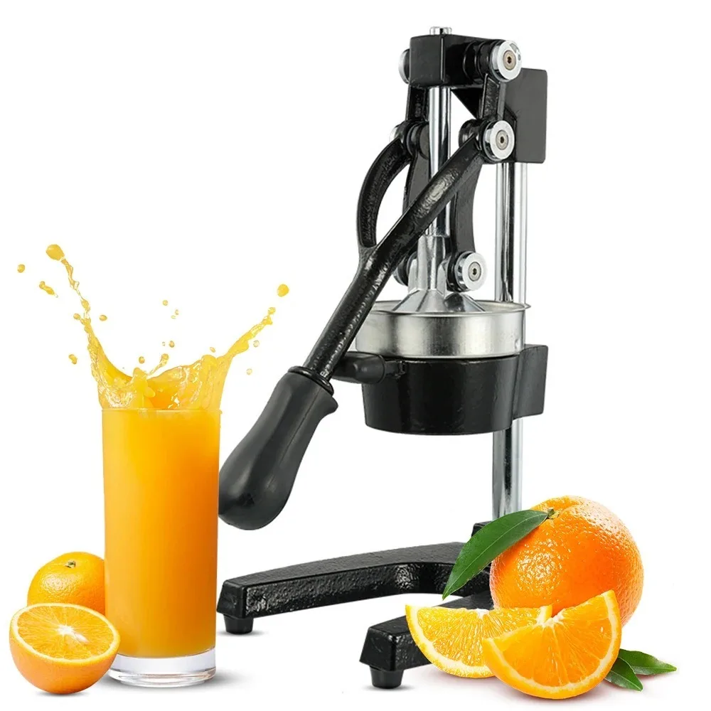 

Hand Press Juicer Machine Cast-Iron Orange Juice Squeezer Commercial Heavy-Duty Countertop Stainless Steel Manual Citrus Press