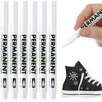 5pcs Waterproof Car Wheel Tire Oily Pens, White Oily Marking Pens, Permanent Marker For Black Paper, Tire, Metal, Canvas Drawing