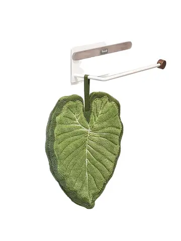 Leaf Hand Towel Absorbent Kitchen Towel Soft Towel Bathroom Accessories Hanging Towels Handkerchief Towels Home Wash Hand Towels