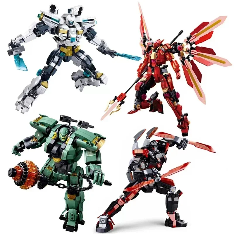 Creativity Armored Samurai Building Blocks，Mech Robot Classic Model,Ideas Action Figure Brick Sets，Assemble Children Toys Gifts