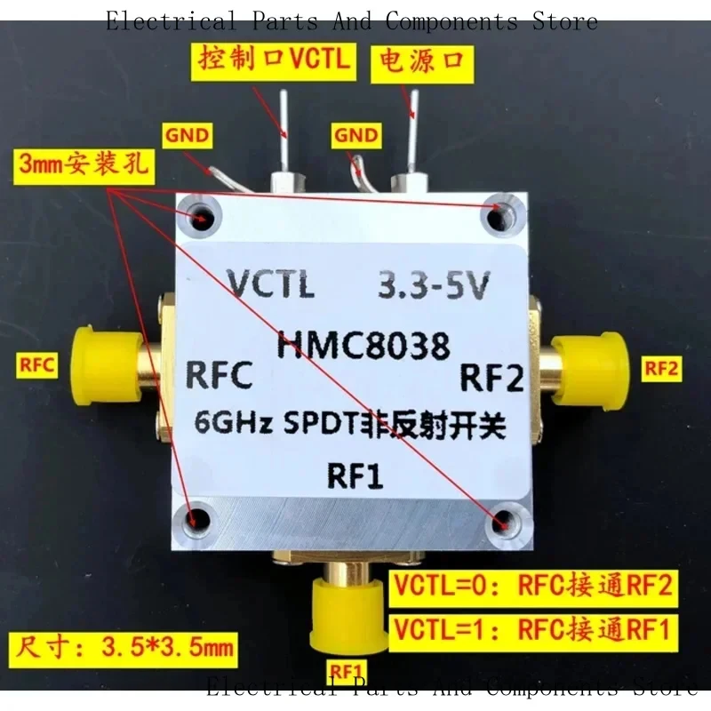 HMC8038 High, Silicon SPDT, Non-Reflective Switch, 0.1 To 6.0 GHz