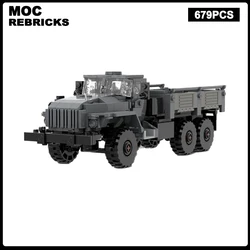 Military Vehicles Series Ural 4320 Transport Vehicle MOC Building Blocks Assembly Model Bricks Display Creative Children Toy Gif