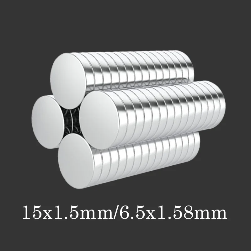 15x1,5/6,5x1,58mm runde Kühlschrankmagnete in verschiedenen Ausführungen, geeignet für Küche, Büro und Fotodekoration.