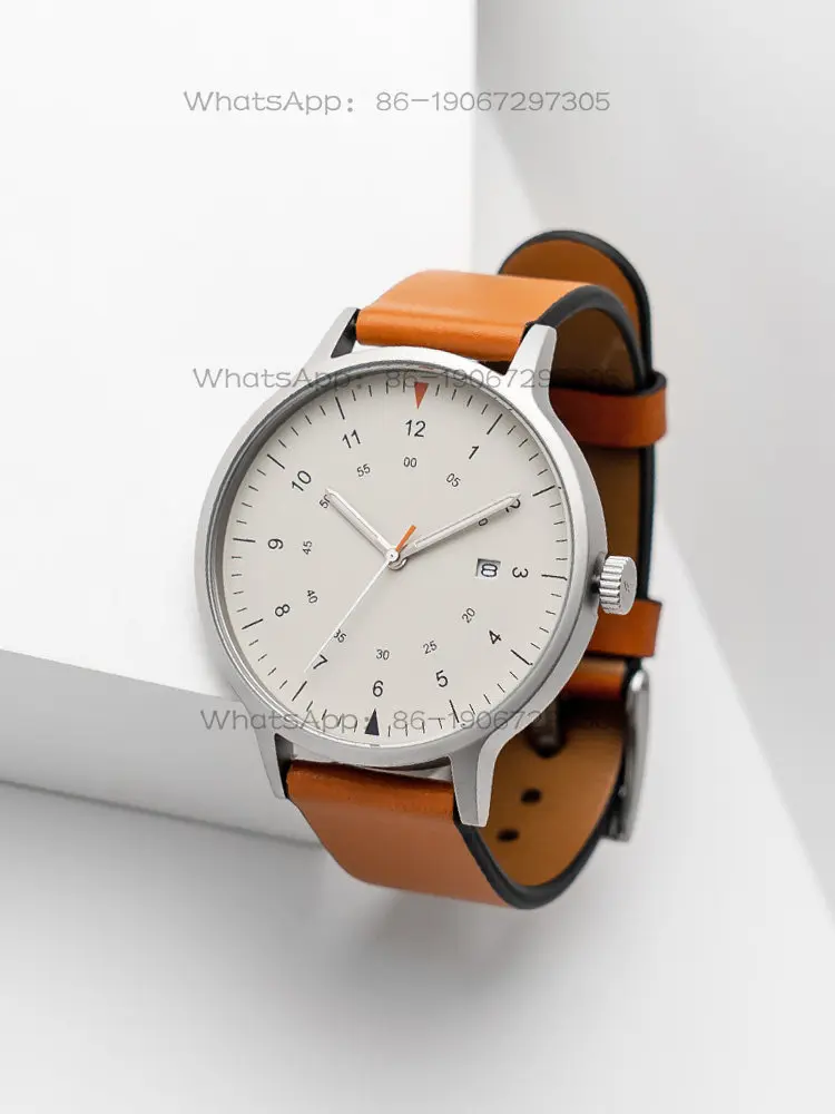 

BIJOUONE B70 simple silent design calendar luminous gift box men's and women's leather strap watch