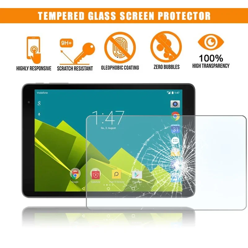 

For Vodafone Tab Prime 6 9.7" Full Tablet Tempered Glass 9H Premium Scratch Proof Anti-fingerprint HD Clear Film Protector Cover