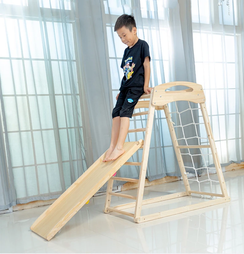 Indoor Climber for Pink Wooden Triangle Play Set With Soft Features for  Climbing