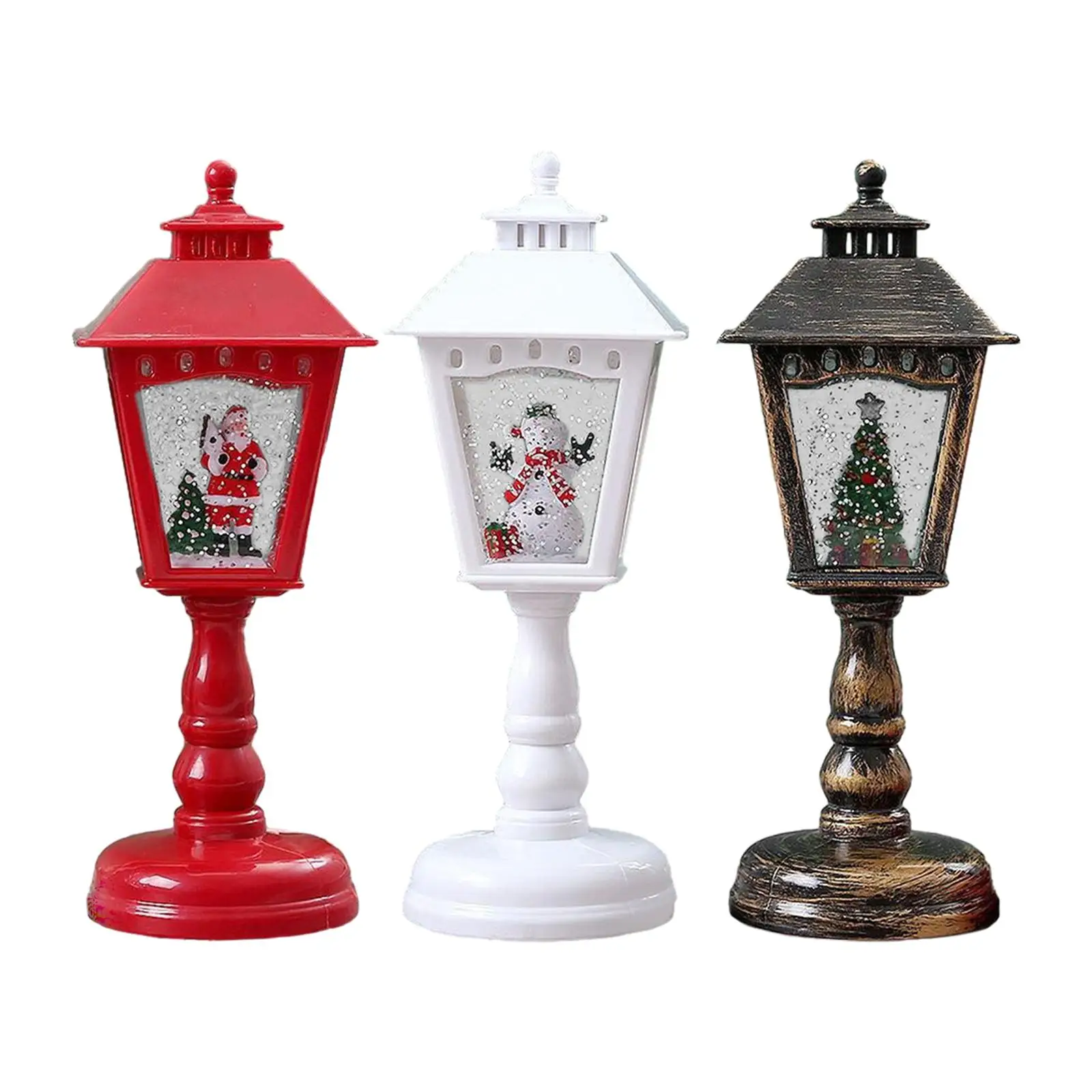 Mini Christmas Lantern with Music Hanging Decorative Ornament Night Light Night Lamp for Shelf Christmas Holiday Table Bedroom