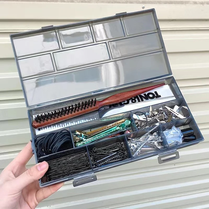 

Barber Tools Storage Box Hair Clips Combs Storage Case Multigrid Compartment Organizer Hairdressing Accessories Container