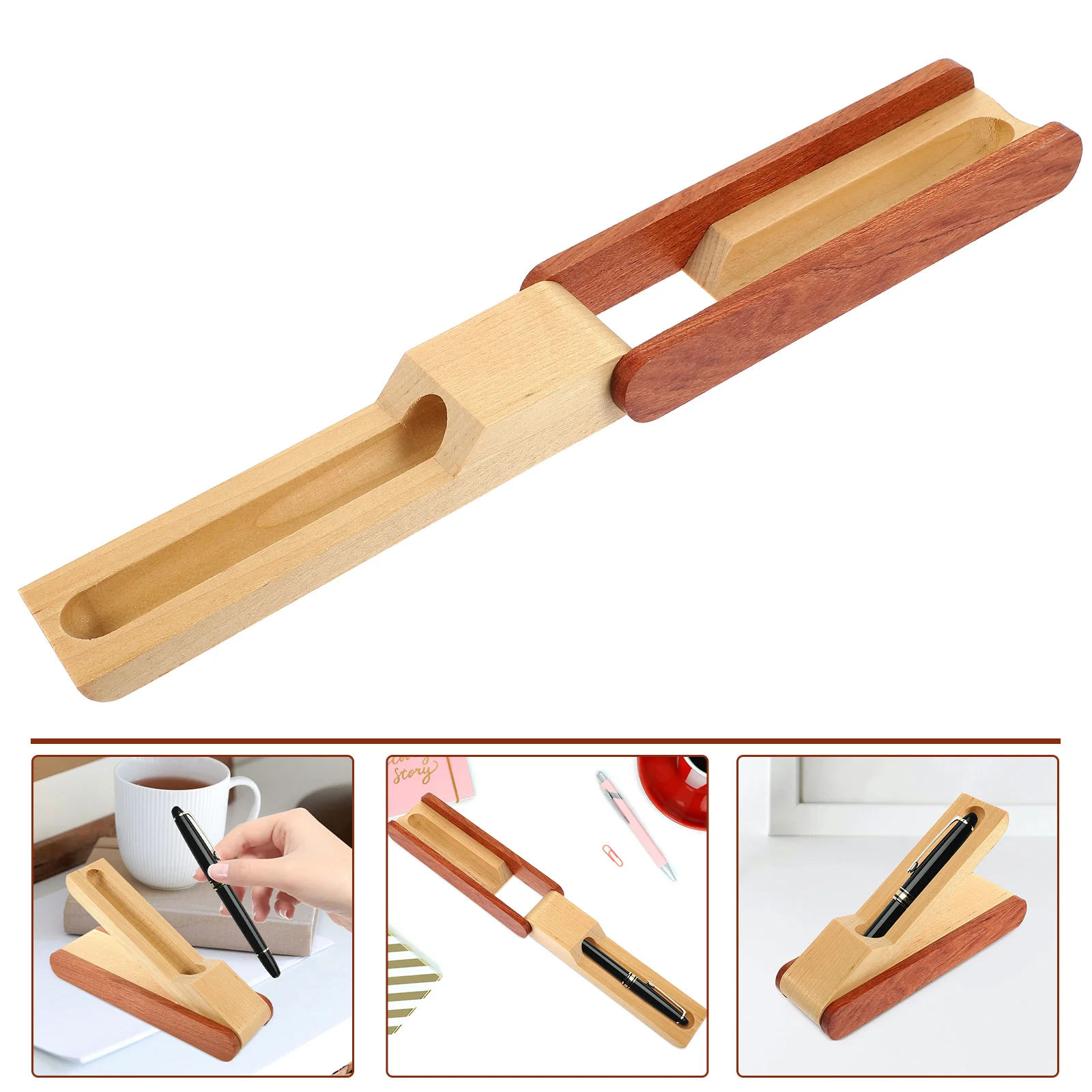 

Pen Box Ballpoint Fountain Pen Organizer Wooden Pencil Box Decorative Pen Organizer single pen holder