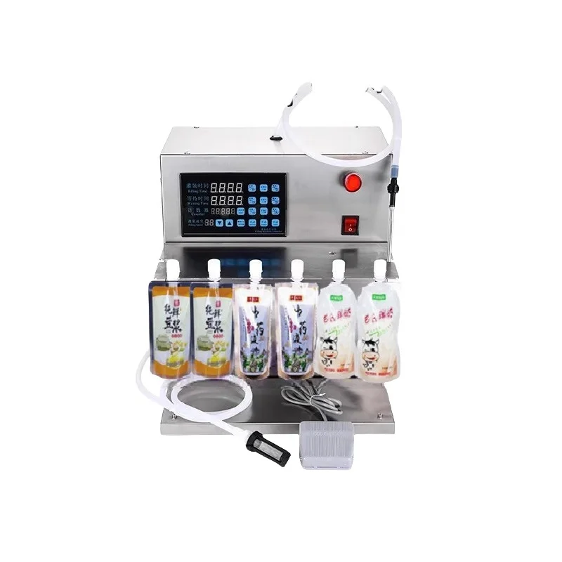 Semi Automatic Electric Fruit Juice Soybean Milk Stand Up Bag Filling Machine For Stand-Up Pouch Filling Machine