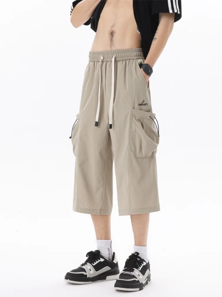 

American Sle Men's Summer Thin Wide Leg Work Pants Loose Fit Casual Straight Leg Trousers Breathable Comfortable Faion Brand