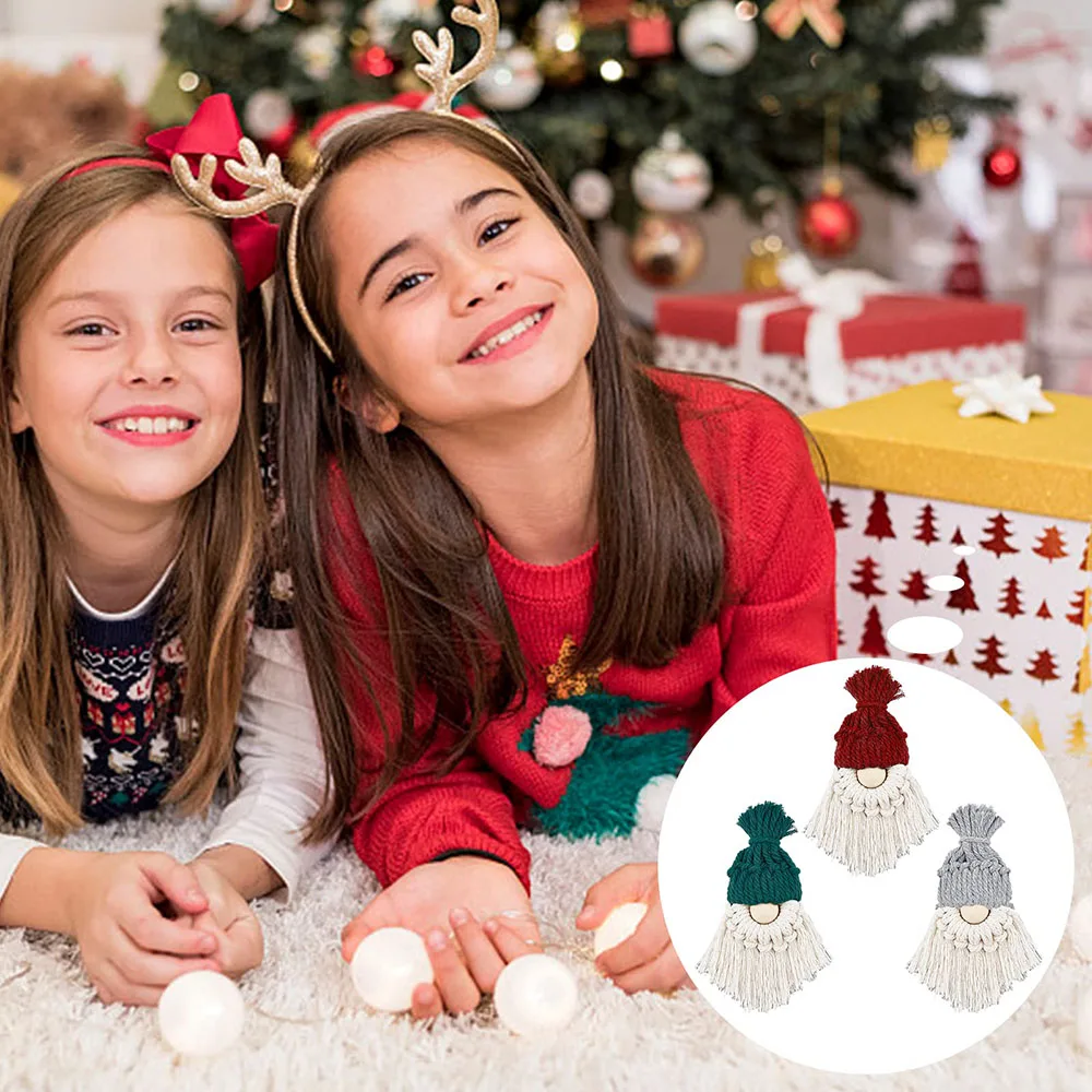 

Non-face Senta Clauses Woven Decoration High Quality Soft Hanging Ornaments For Christmas Tree