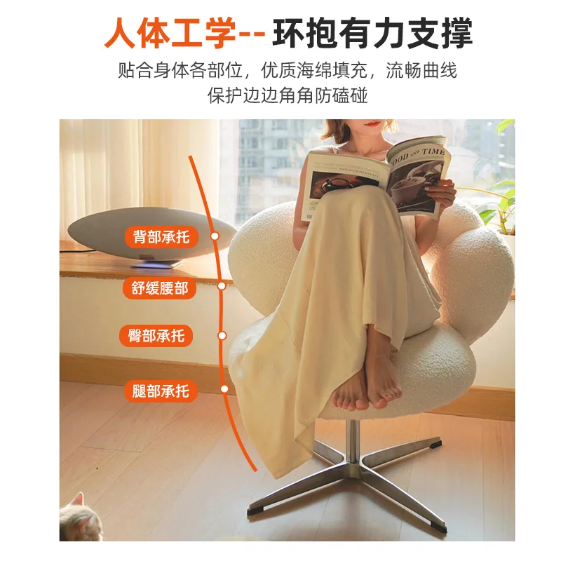 كرسي مانيكير لغرفة نوم الفتيات الفاخرة من صوف الحمل #2