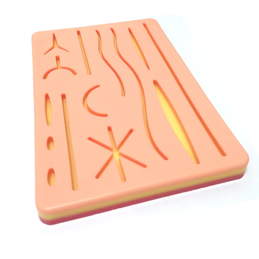 1PC Skin Suture Practice Pad for Medical Students Wound Y Traumatic Surgical Suturing Training Pad Reusable Silicone Model