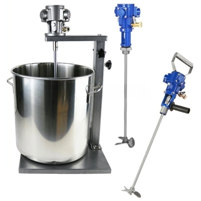 5 Gallon Pneumatic Mixer 5L Paint Coating Ink Stainless Steel Mixer 2600rpm Trilobal Blade Flange Type Three Cylinder Motor Head