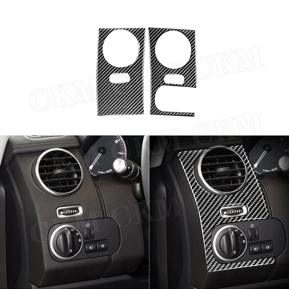 

Carbon Fiber Car Interior Front Side AC Outlet Air Vent Trim Frame Cover Stickers For Land Rover Discovery 4 LR4 2010-2016