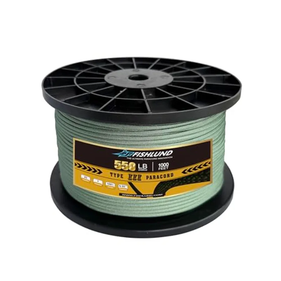 

Paracord 550 lb, 7 Strand Paracord Rope 1000Feet 4mm, Nylon Parachute Cord for Camping