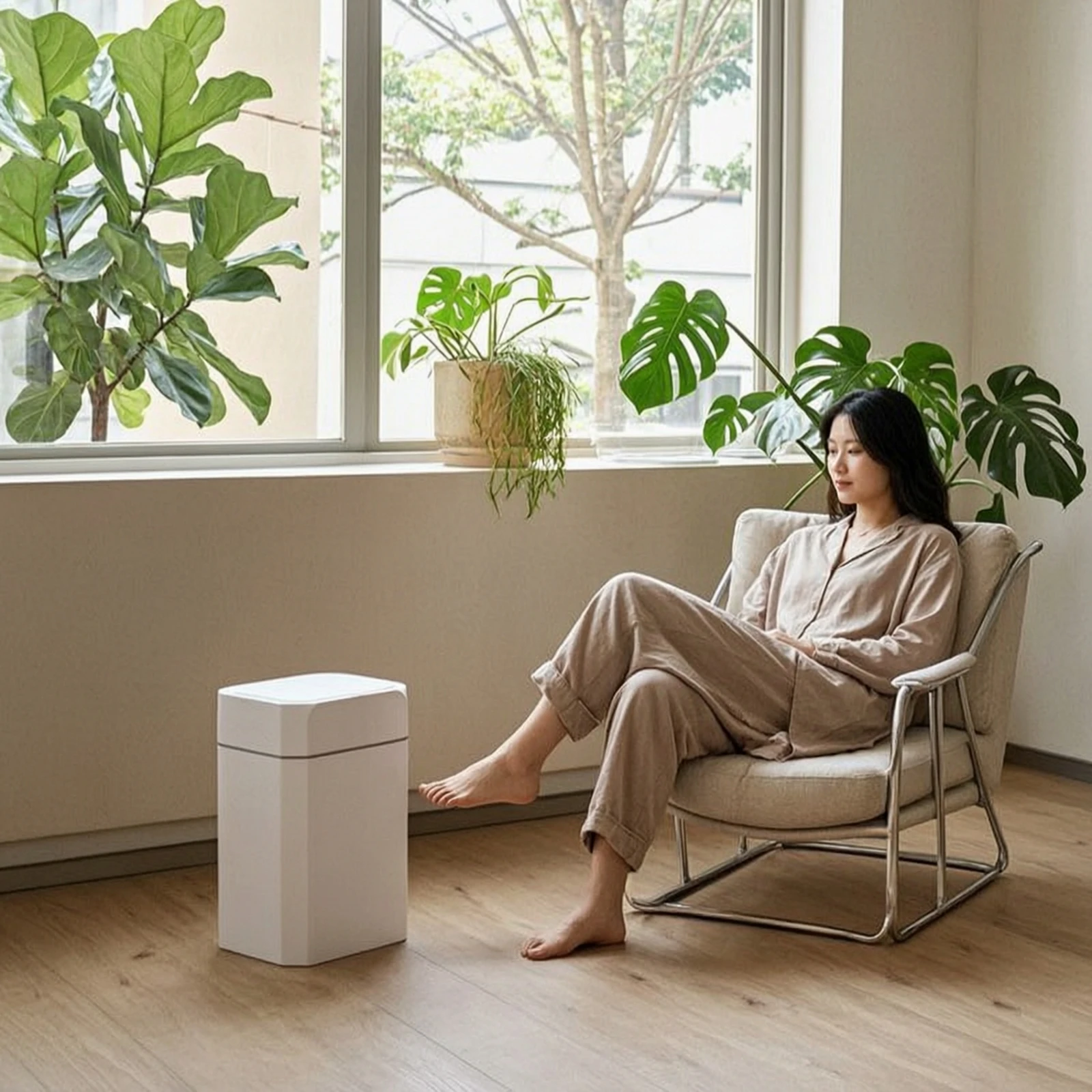 Motion Sensor Trash Can Compact Touchless Trash Can Motion Sensor Bin Rectangular Automatic Waste Bin Plastic for Bathroom
