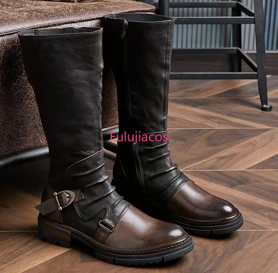 

Men's Medieval Retro Artificial PU Leather Shoe Middle Ages Ankle Boots Victorian Renaissance Boot Captain Cosplay Shoes