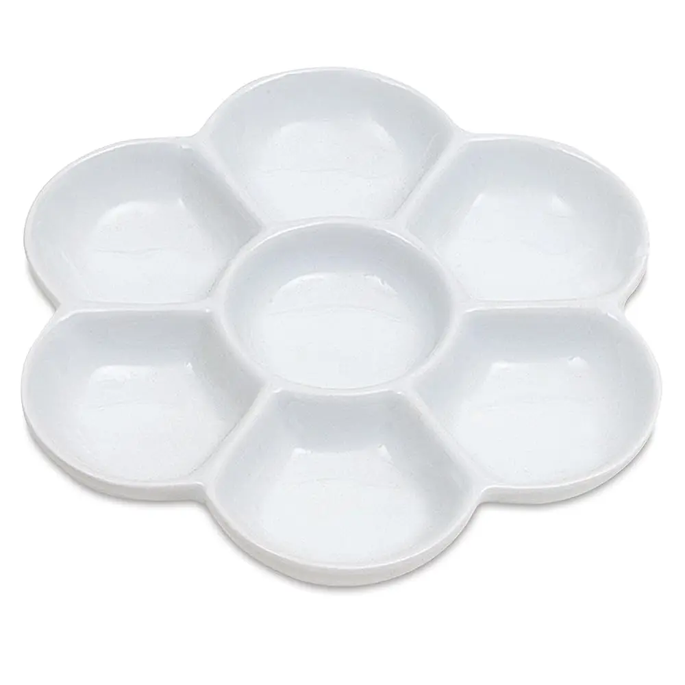 

Фарфоровая тарелка для цветочных палитр с 6 отделениями, диаметр 5 дюймов